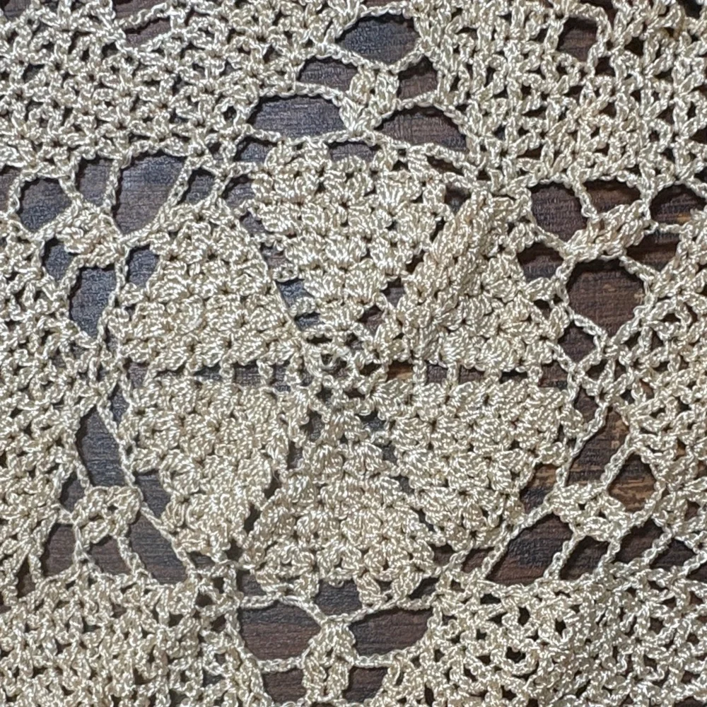 Elegant Crochet Lace Doily - Cream